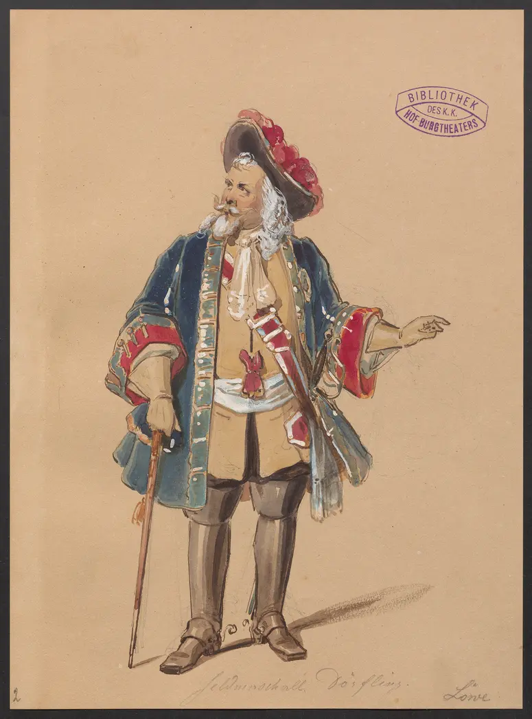 Prinz Friedrich von Homburg, oder Die Schlacht bei Fehrbellin, Titel der Serie: Figurinen des k.k. Hof-Burgtheaters