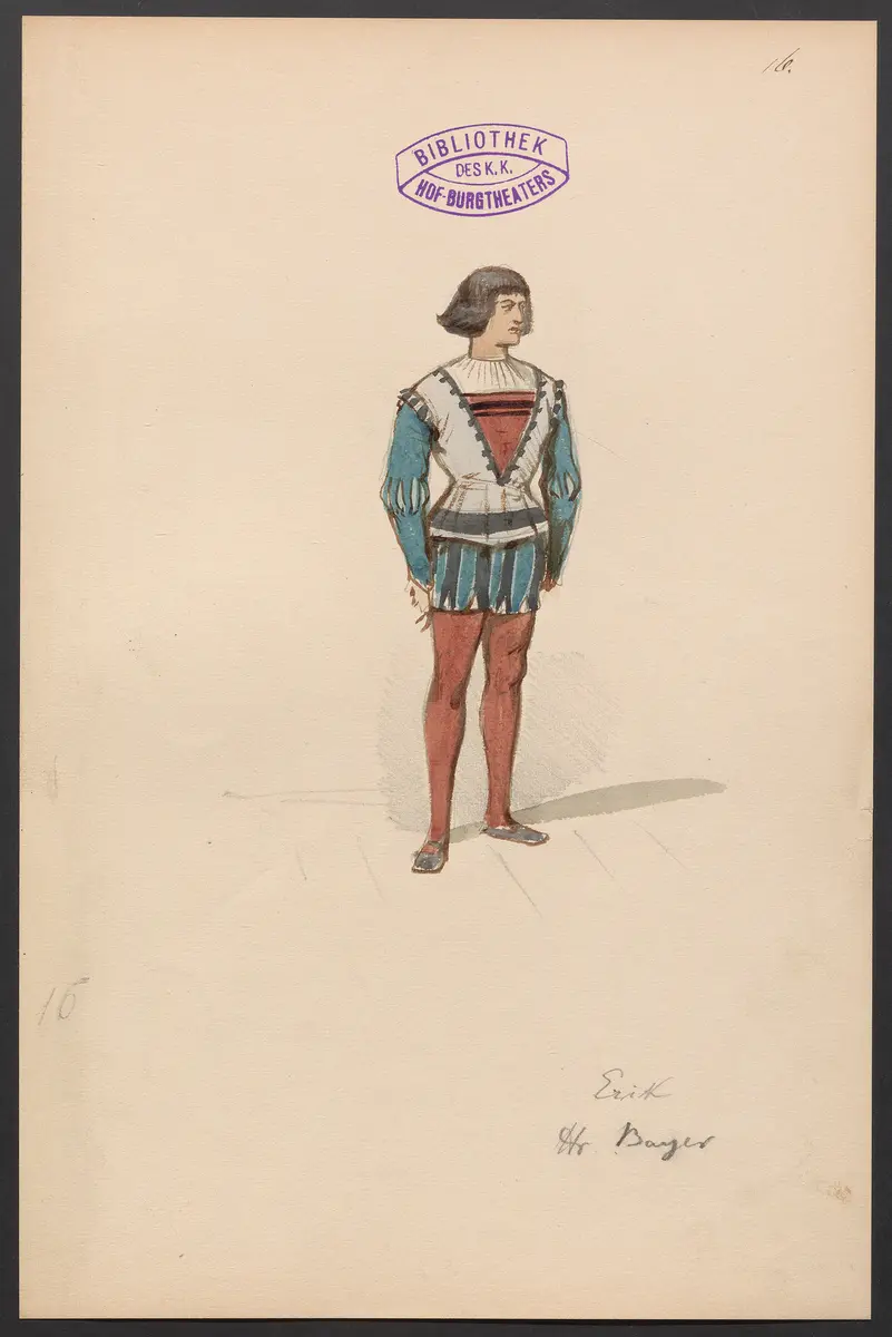 Gustav Wasa, oder Maske für Maske, Titel der Serie: Figurinen des k.k. Hof-Burgtheaters