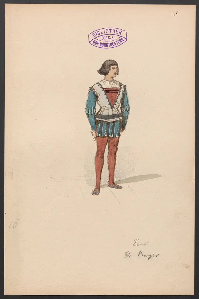 Gustav Wasa, oder Maske für Maske, Titel der Serie: Figurinen des k.k. Hof-Burgtheaters