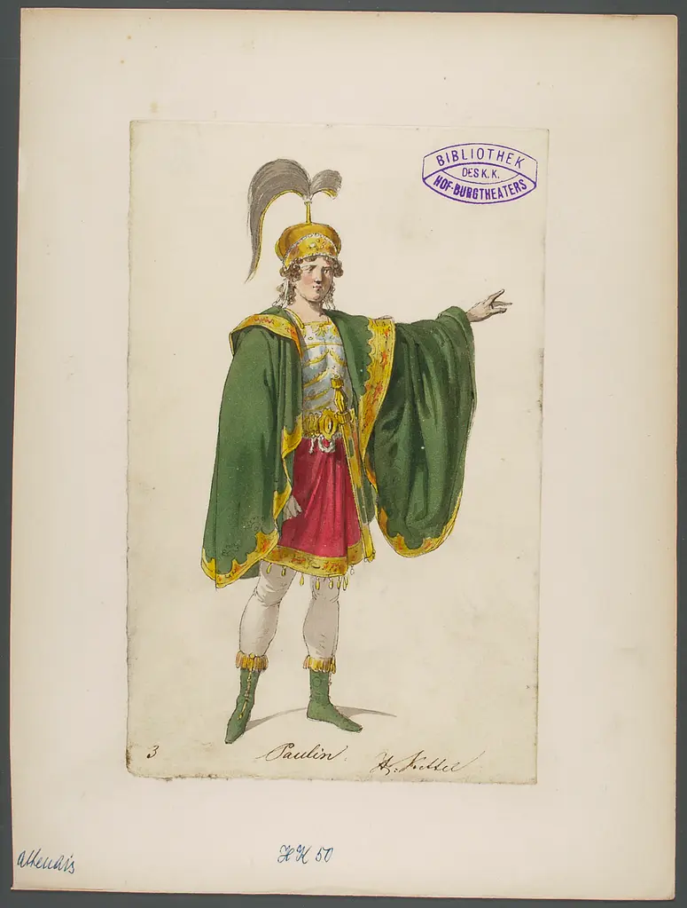 Athenais, Titel der Serie: Figurinen des k.k. Hof-Burgtheaters