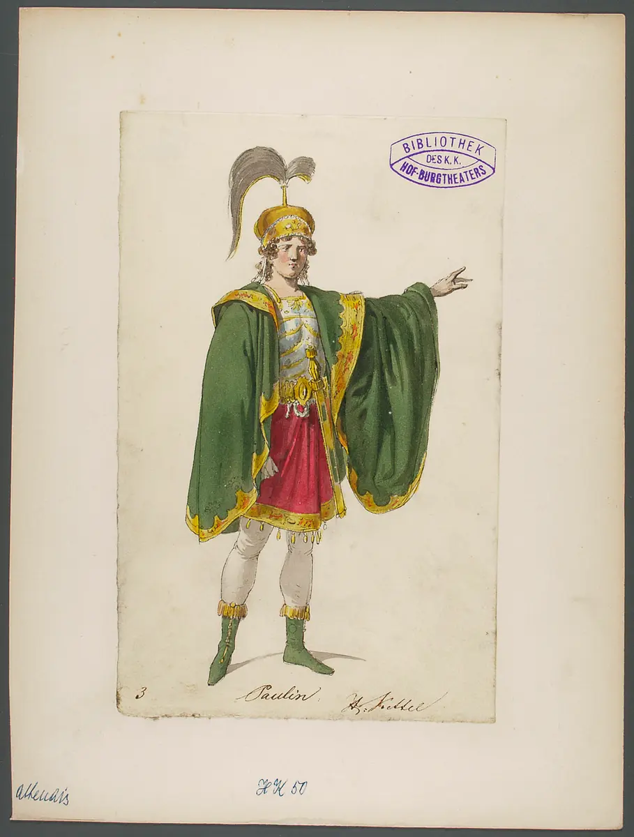 Athenais, Titel der Serie: Figurinen des k.k. Hof-Burgtheaters