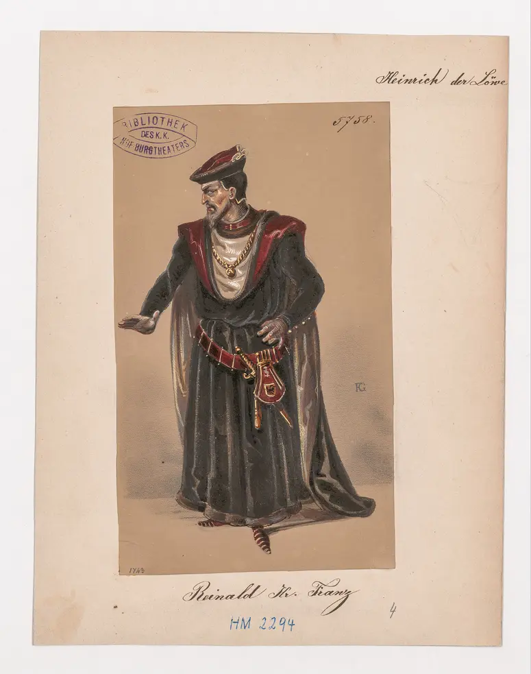 Heinrich der Löwe, Titel der Serie: Figurinen des k.k. Hof-Burgtheaters