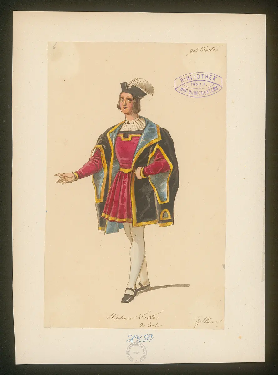 Gebrüder Foster, oder Das Glück mit seinen Launen, Titel der Serie: Figurinen des k.k. Hof-Burgtheaters