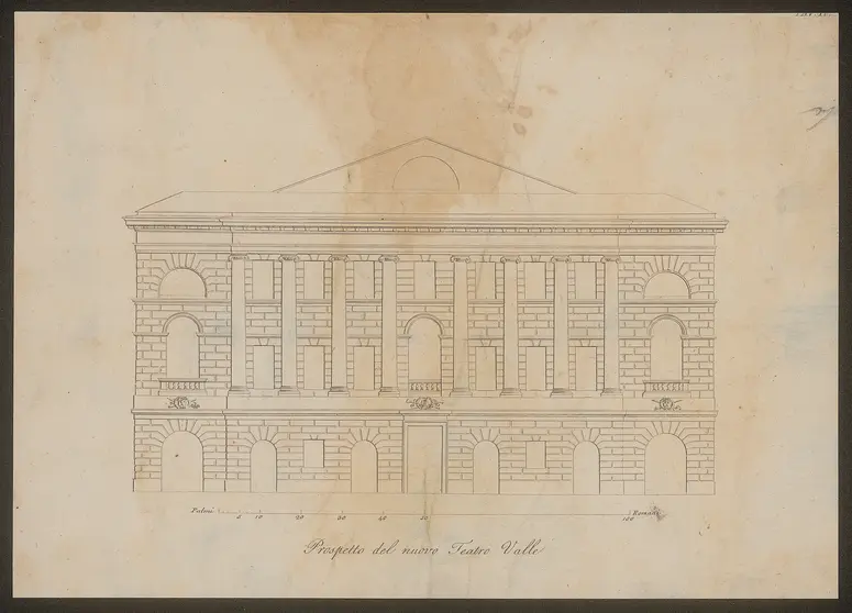 Rom, Teatro Valle, Titel in Vorlageform: Prospetto del nuovo Teatro Valle