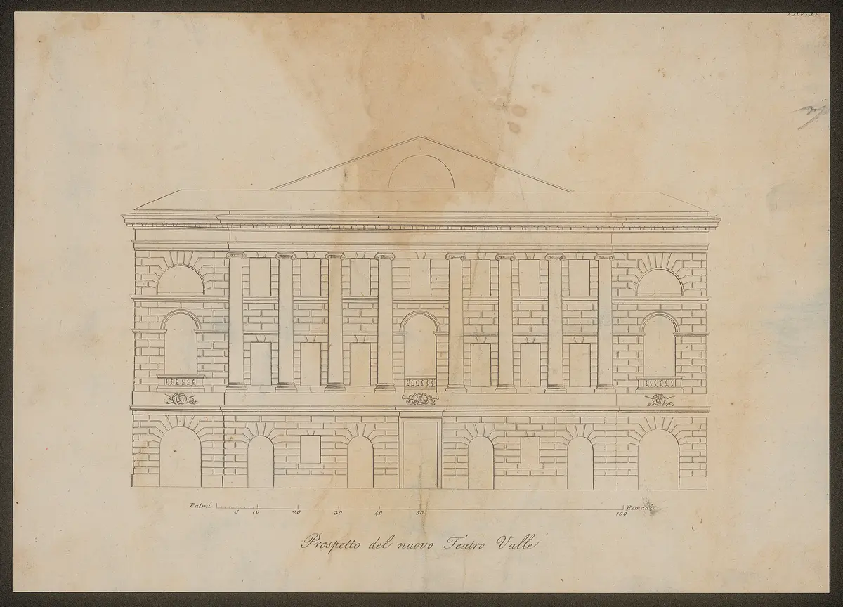 Rom, Teatro Valle, Titel in Vorlageform: Prospetto del nuovo Teatro Valle