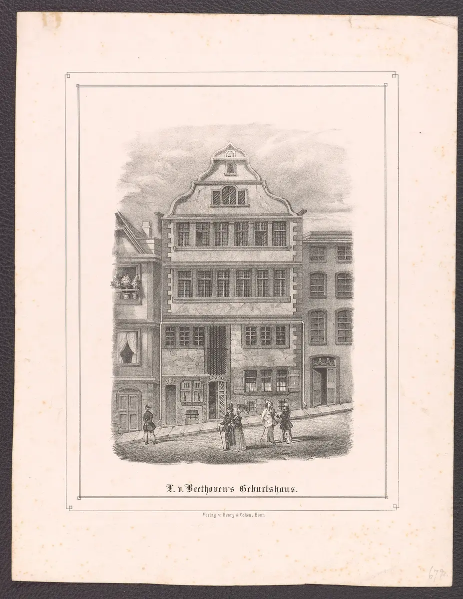 Ludwig van Beethovens Geburtshaus in Bonn, Alternativtitel: Bonn (allgemein), Beethovens Geburtshaus, Titel in Vorlageform: L. v. Beethoven's Geburtshaus