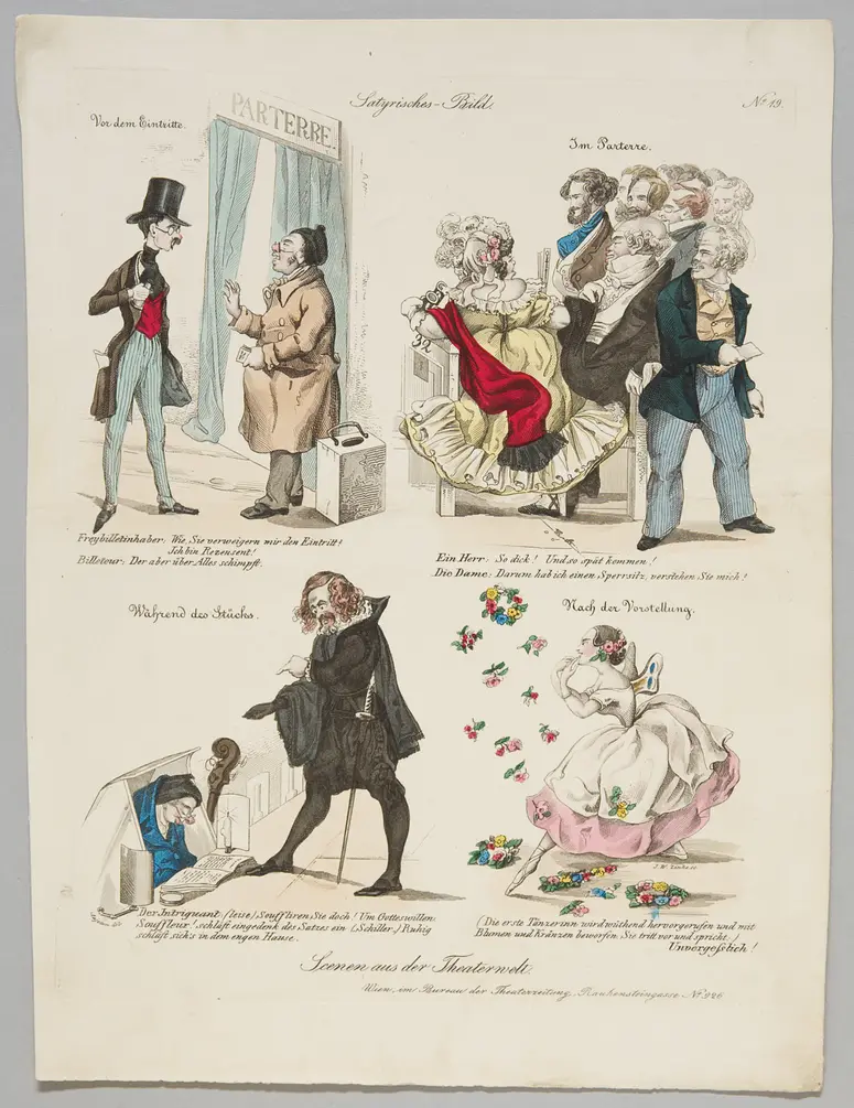 Scenen aus der Theaterwelt, Titel der Serie: Satyrisches Bild, Name der Zeitschrift: Wiener Theaterzeitung
