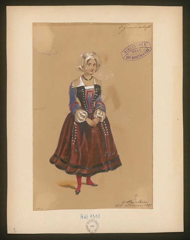 O Freundschaft!, Originaltitel: O amitié!..., ou Les trois époques, Titel der Serie: Figurinen des k.k. Hof-Burgtheaters