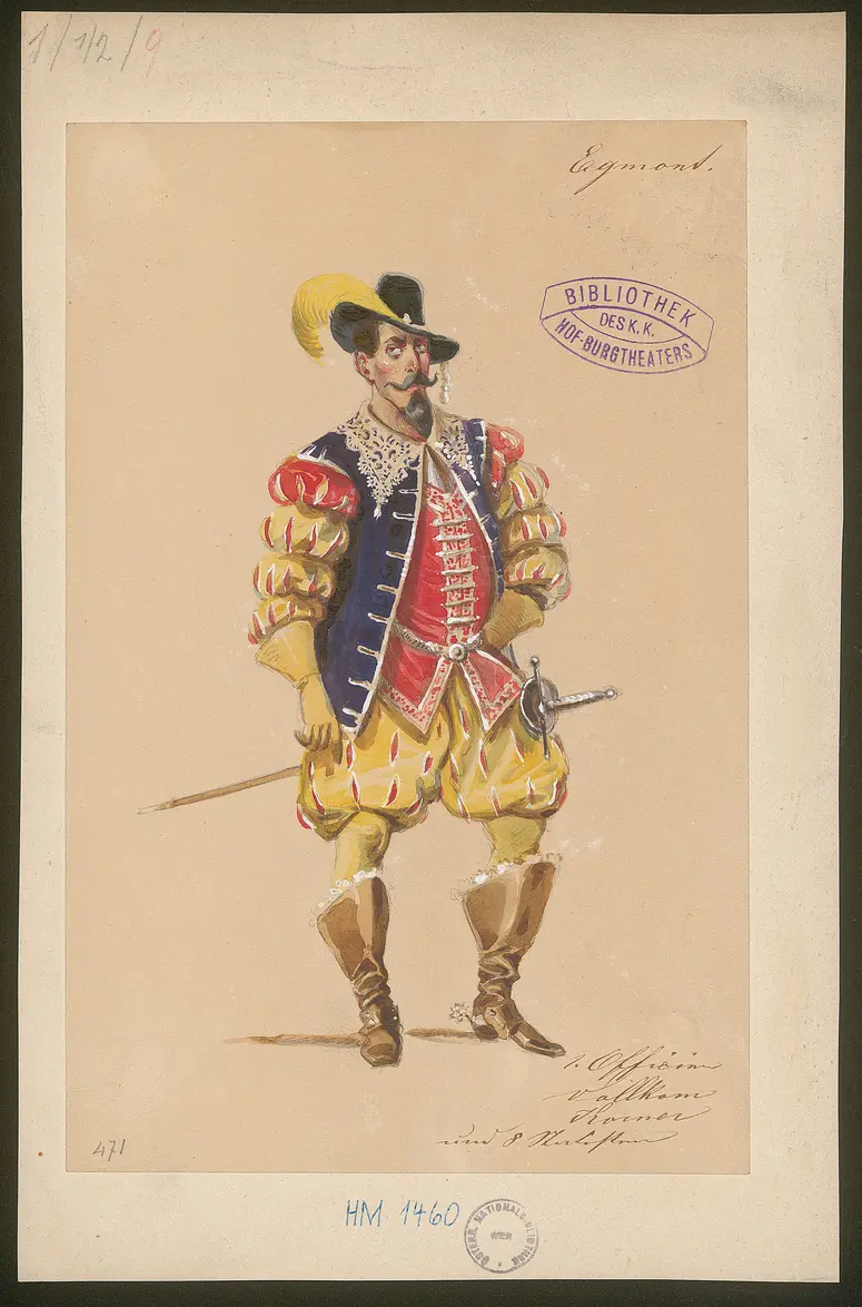 Egmont, Titel der Serie: Figurinen des k.k. Hof-Burgtheaters