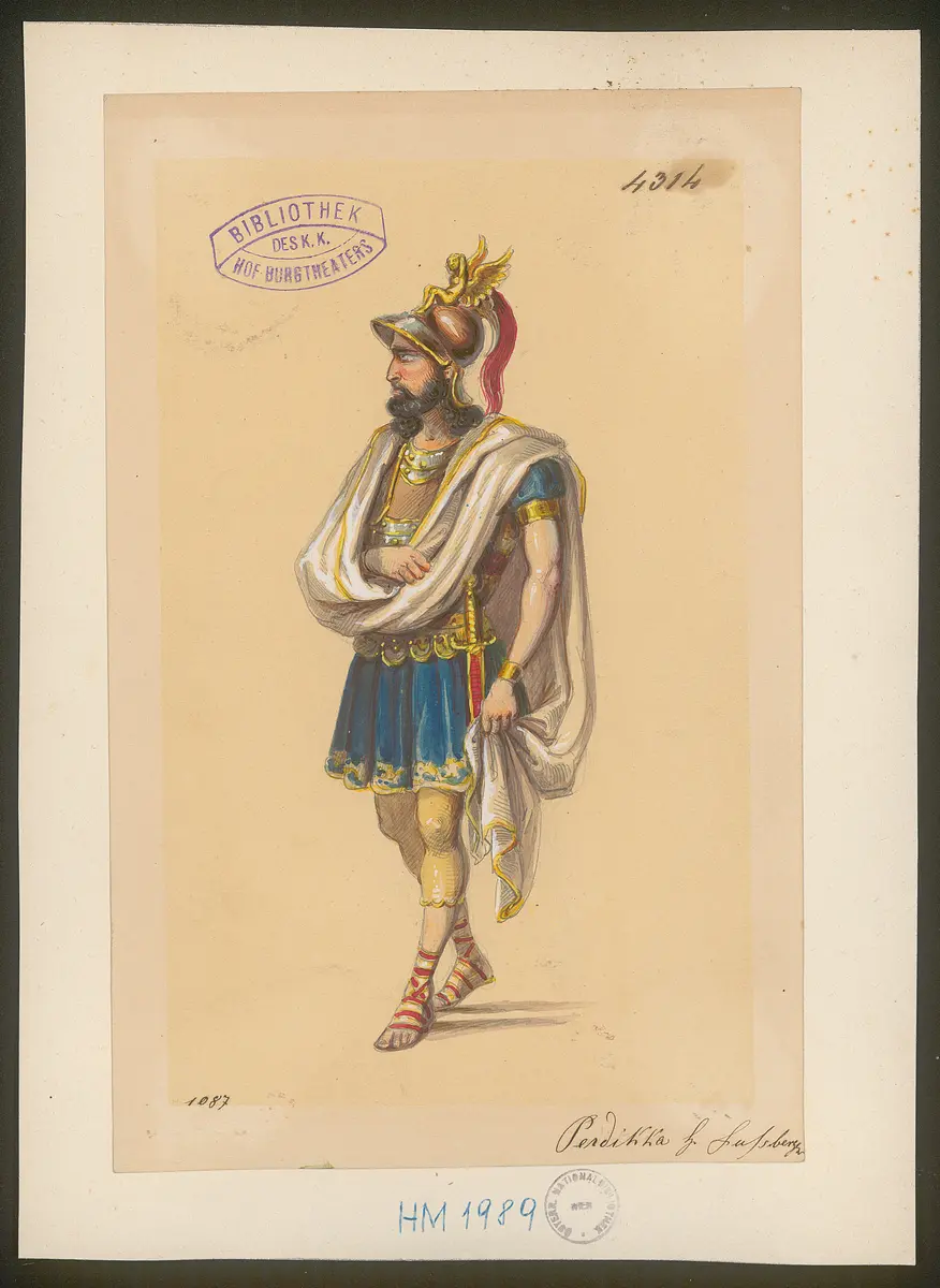 Alexander und Darius, Titel der Serie: Figurinen des k.k. Hof-Burgtheaters
