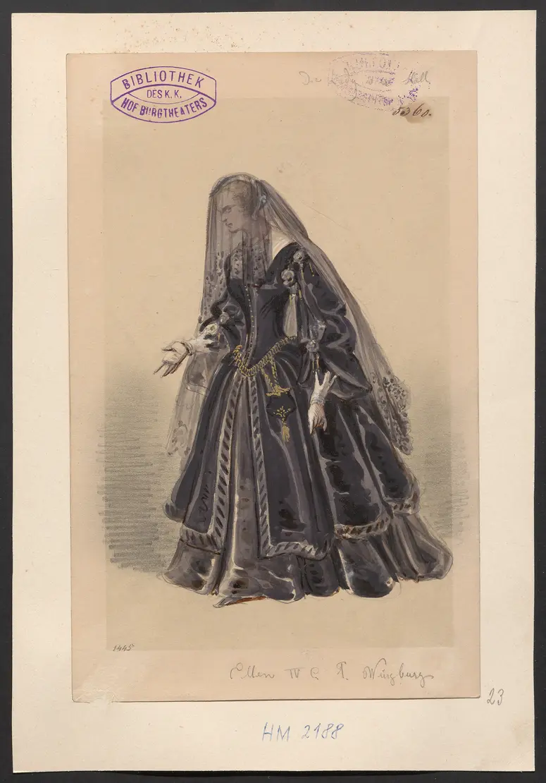 Die Lady von Worsley-Hall, Titel der Serie: Figurinen des k.k. Hof-Burgtheaters