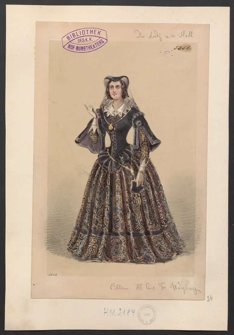 Die Lady von Worsley-Hall, Titel der Serie: Figurinen des k.k. Hof-Burgtheaters