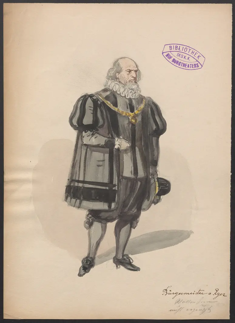 Wallensteins Tod, Titel der Serie: Figurinen des k.k. Hof-Burgtheaters