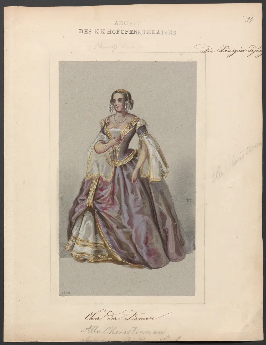 Königin Topas, Originaltitel: La reine Topaze, Titel der Serie: Figurinen des k.k. Hofoperntheaters