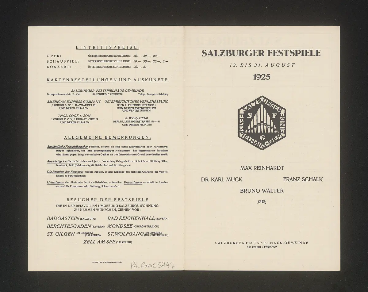 Salzburger Festspiele 1925, Verweis auf Stücktitel: Don Juan, Verweis auf Stücktitel: Figaros Hochzeit, Verweis auf Stücktitel: Don Pasquale, Verweis auf Stücktitel: Die Entführung aus dem Serail, Verweis auf Stücktitel: Das Salzburger große Welttheater, Verweis auf Stücktitel: Das Mirakel
