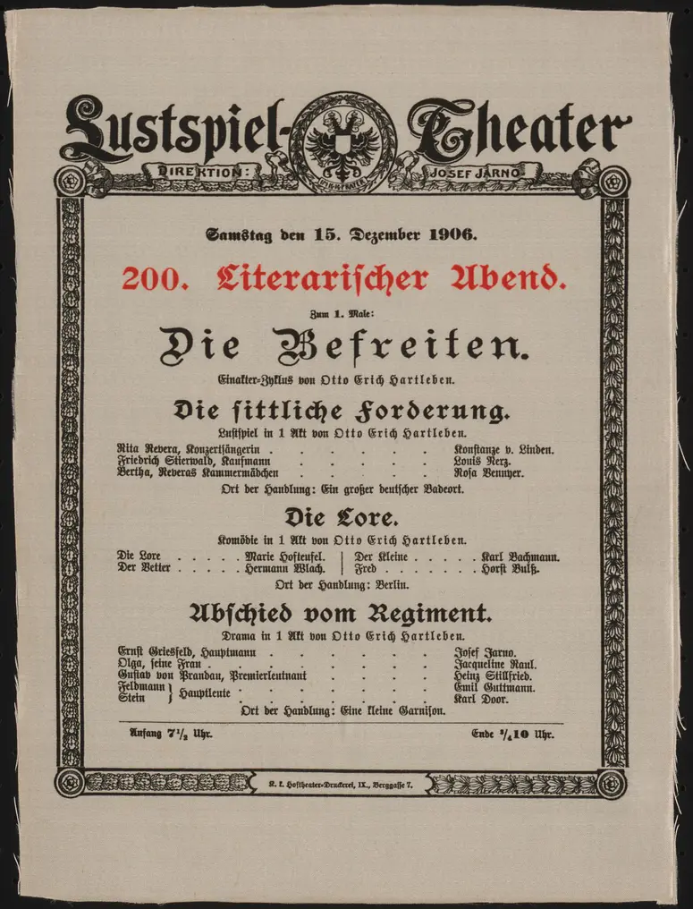 Die Befreiten, Die sittliche Forderung, Die Lore, Abschied vom Regiment