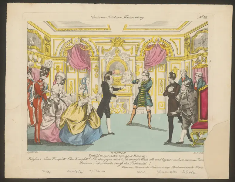 Rococo, Titel der Serie: Costume-Bild, Name der Zeitschrift: Wiener Theaterzeitung
