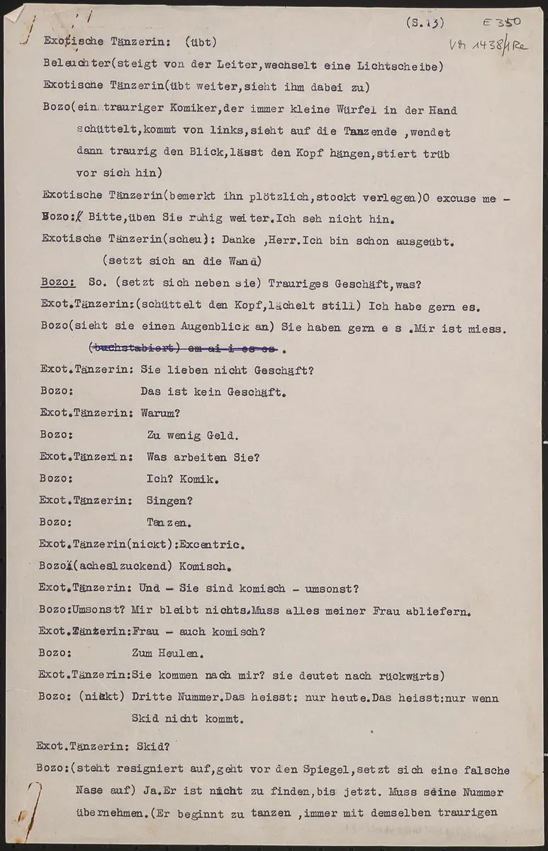 Artisten. Auszug