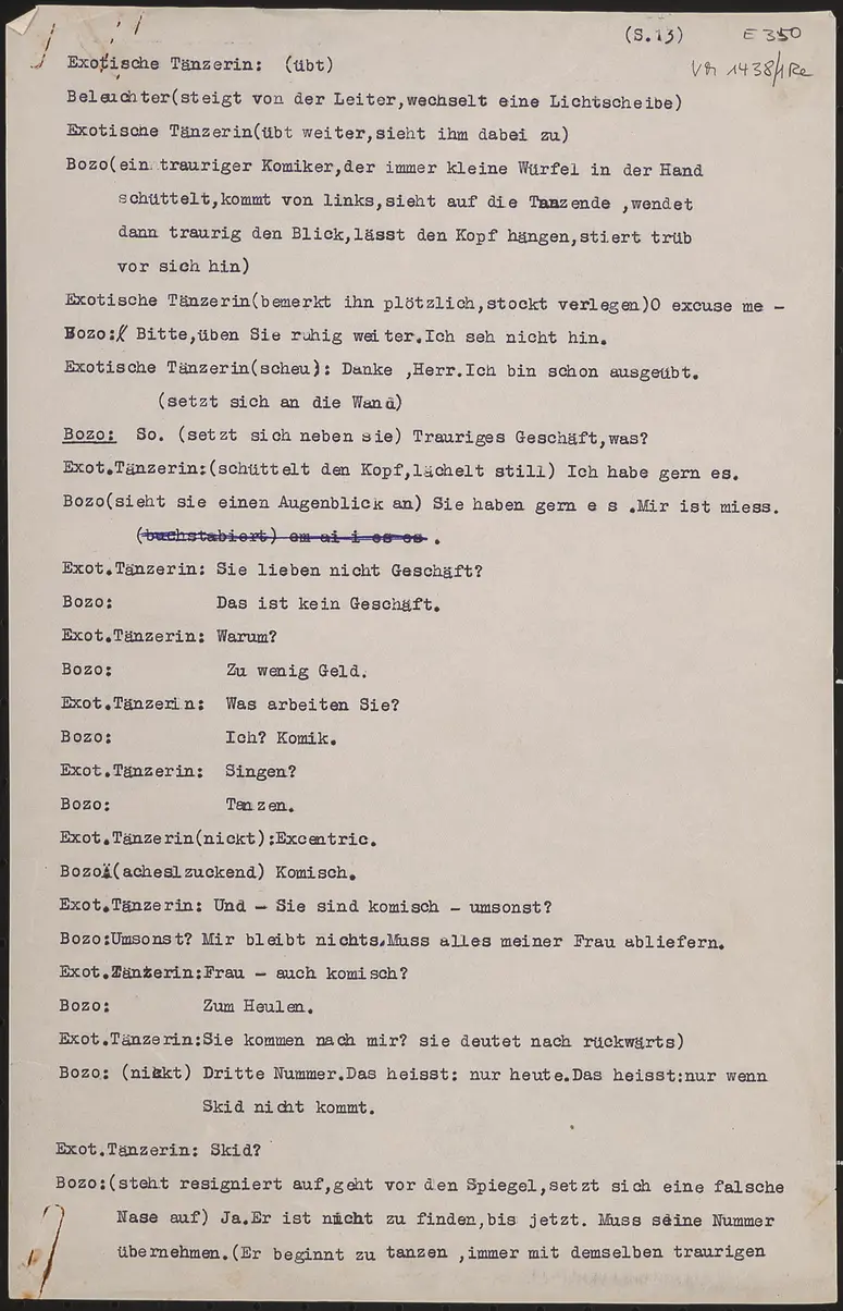 Artisten. Auszug