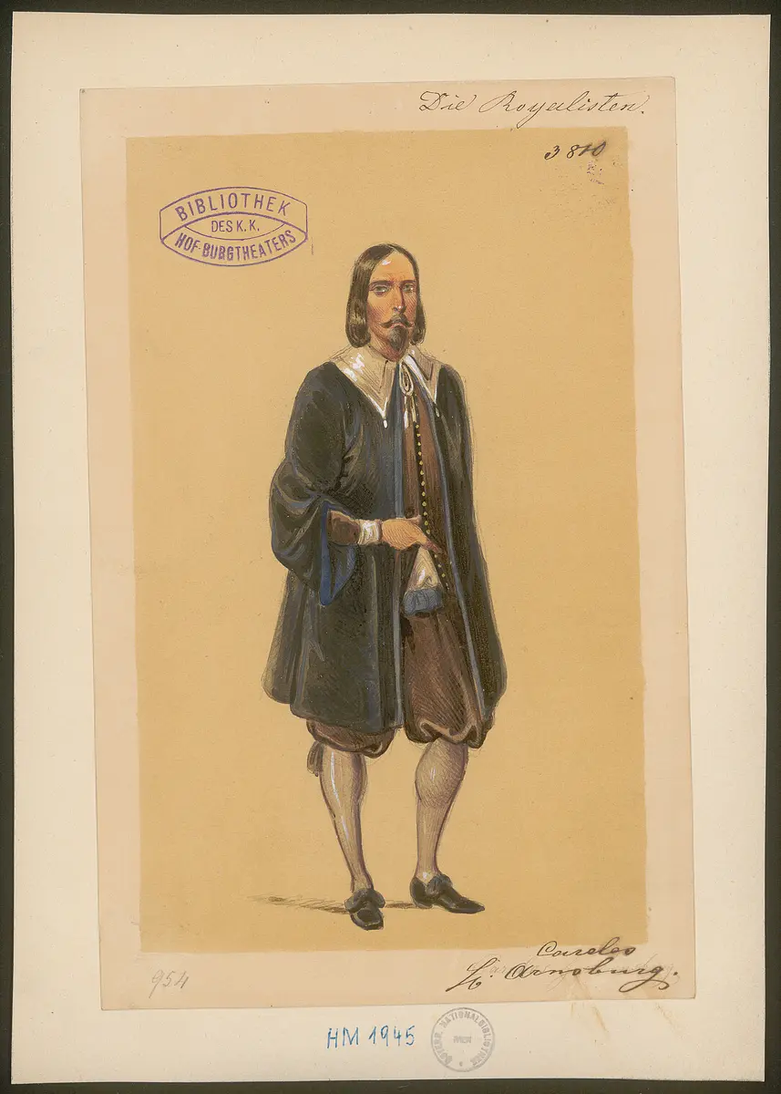 Die Royalisten, oder Cromwell - General, Titel der Serie: Figurinen des k.k. Hof-Burgtheaters