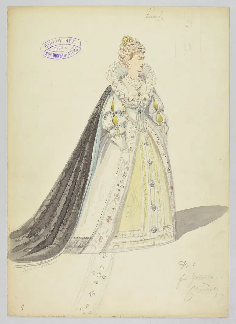 Maria Stuart, Titel der Serie: Figurinen des k.k. Hof-Burgtheaters