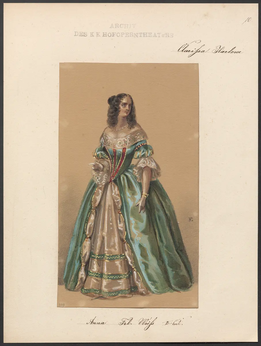 Clarissa Harlowe, Titel der Serie: Figurinen des k.k. Hofoperntheaters