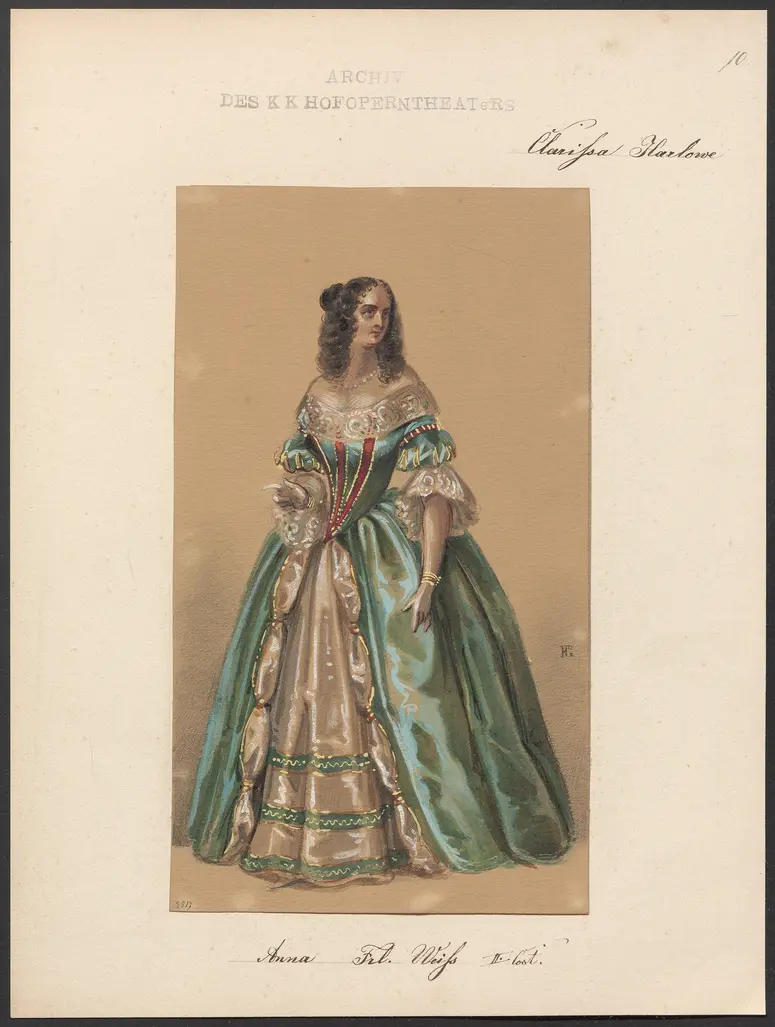 Clarissa Harlowe, Titel der Serie: Figurinen des k.k. Hofoperntheaters