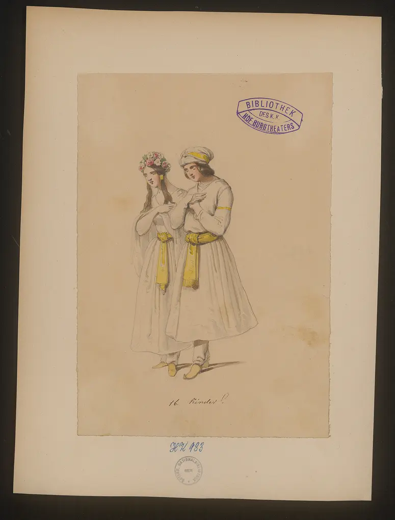Isfendiar, Titel der Serie: Figurinen des k.k. Hof-Burgtheaters