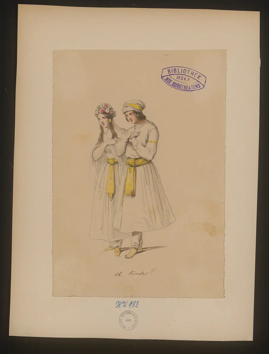 Isfendiar, Titel der Serie: Figurinen des k.k. Hof-Burgtheaters