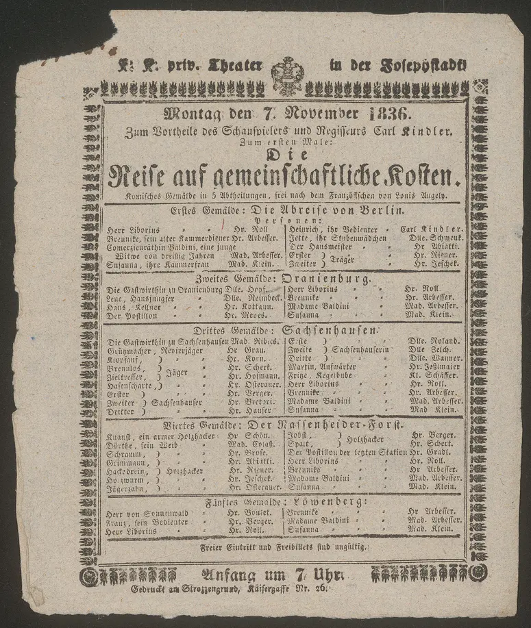 Die Reise auf gemeinschaftliche Kosten