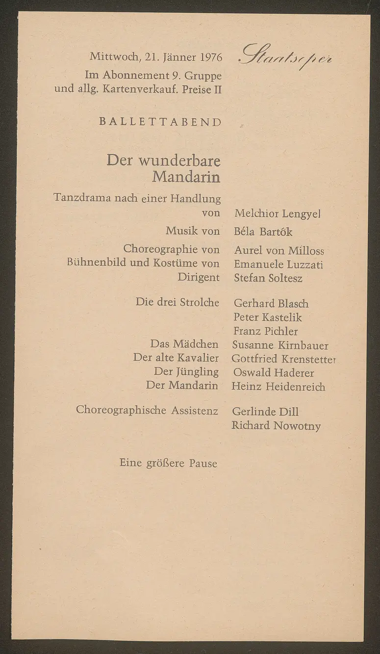 Der wunderbare Mandarin, La Mer, Bolero