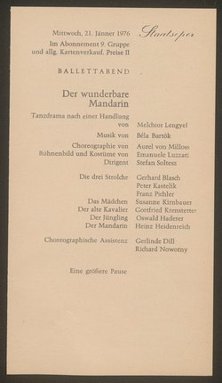 Der wunderbare Mandarin, La Mer, Bolero