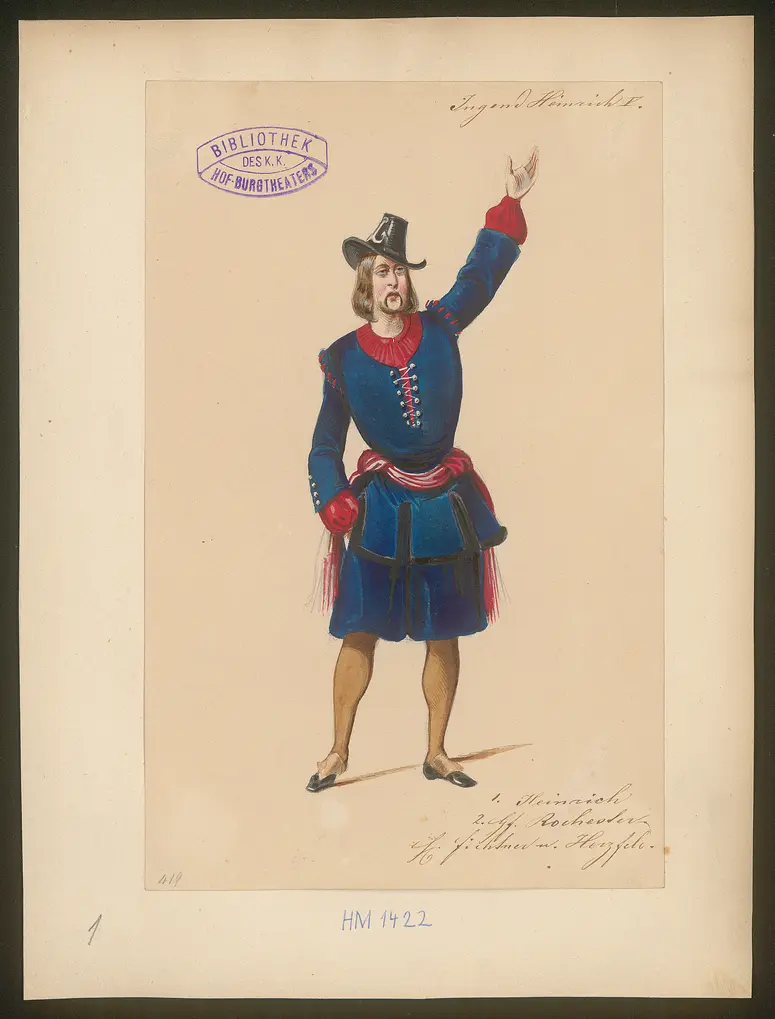 Die Jugend Heinrichs des Fünften, Originaltitel: La jeunesse d'Henri V, Titel der Serie: Figurinen des k.k. Hof-Burgtheaters