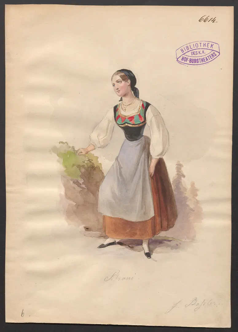 Der Goldbauer, Titel der Serie: Figurinen des k.k. Hof-Burgtheaters