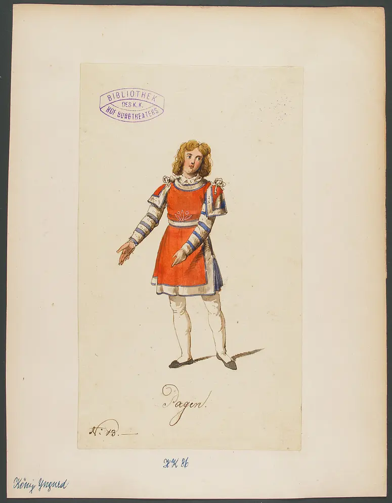 König Yngurd, Titel der Serie: Figurinen des k.k. Hof-Burgtheaters