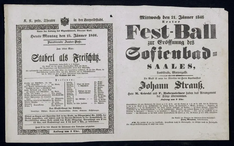 Staberl als Freischütz, Erster Fest-Ball zur Eröffnung des Sofienbad-Saales