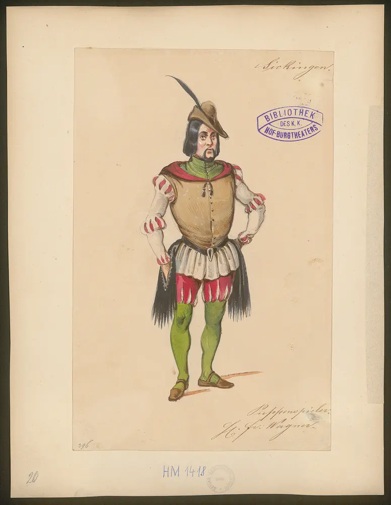Franz von Sickingen, Titel der Serie: Figurinen des k.k. Hof-Burgtheaters