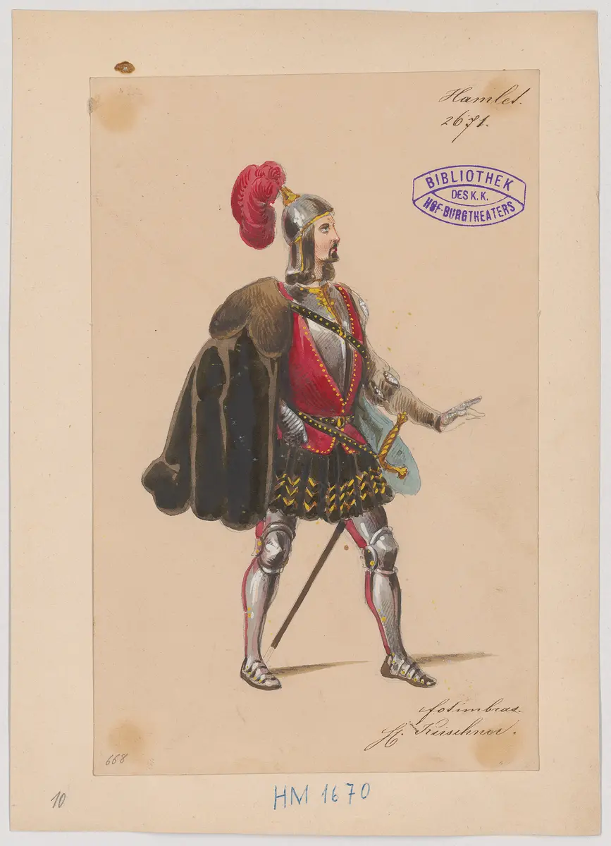 Hamlet, Prinz von Dänemark, Originaltitel: Hamlet, Prince of Denmark, Titel der Serie: Figurinen des k.k. Hof-Burgtheaters