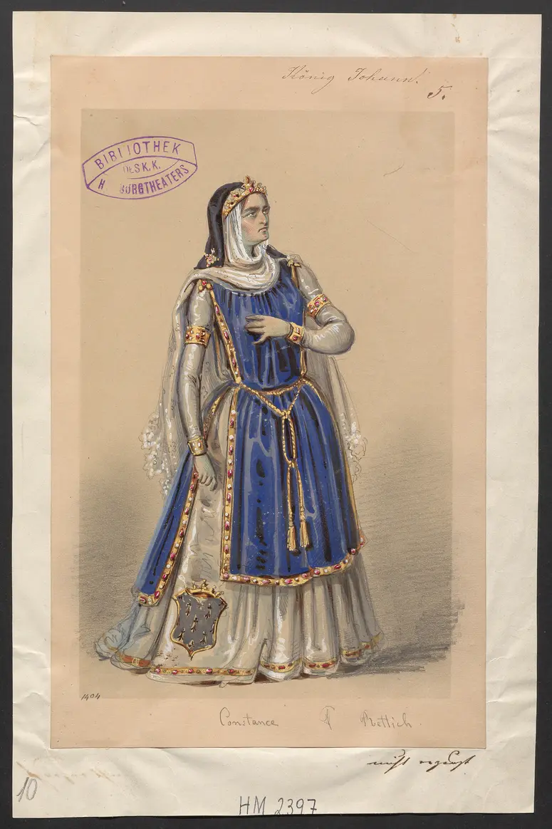 König Johann, Originaltitel: King John, Titel der Serie: Figurinen des k.k. Hof-Burgtheaters