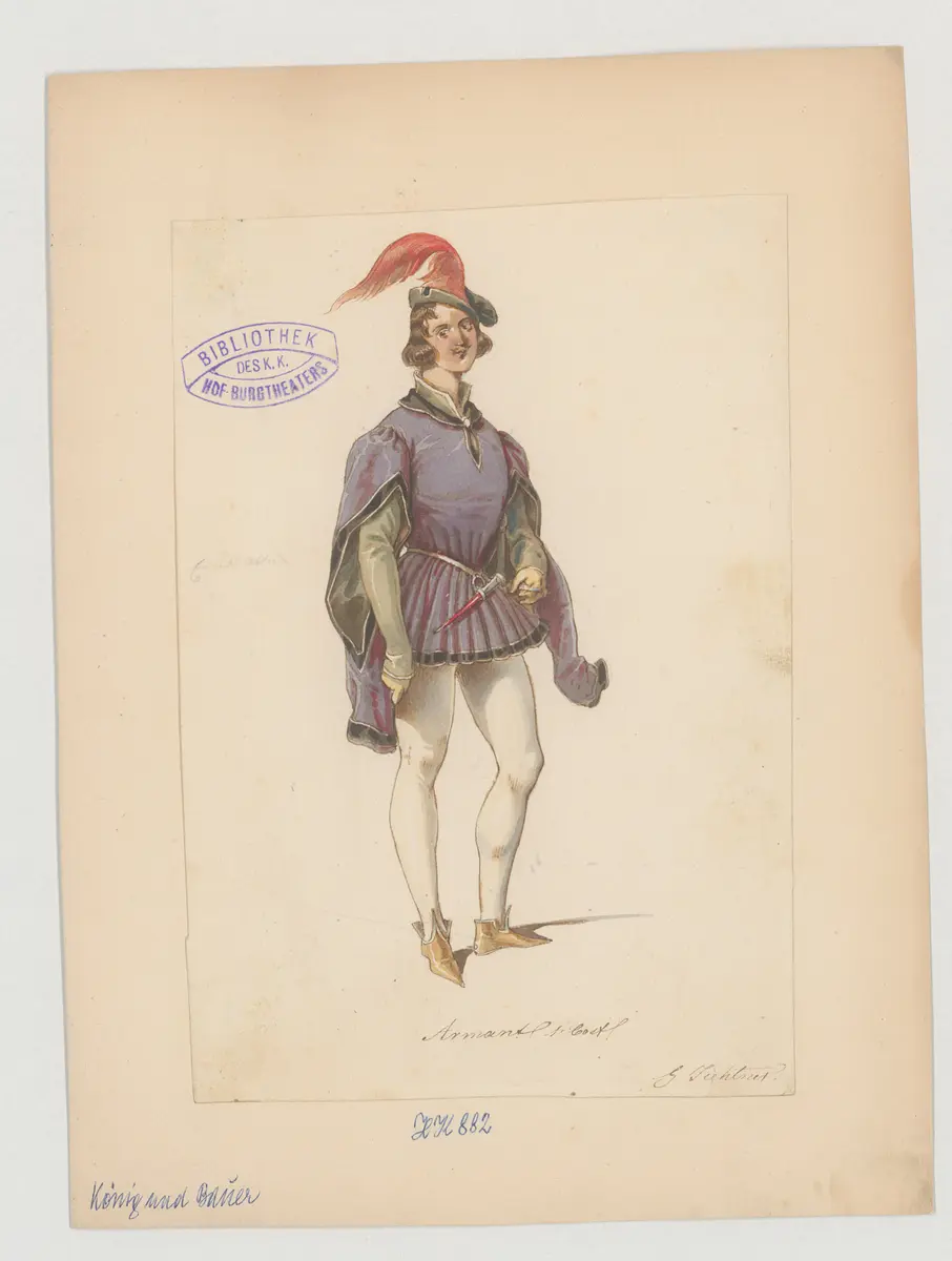 König und Bauer, Titel der Serie: Figurinen des k.k. Hof-Burgtheaters