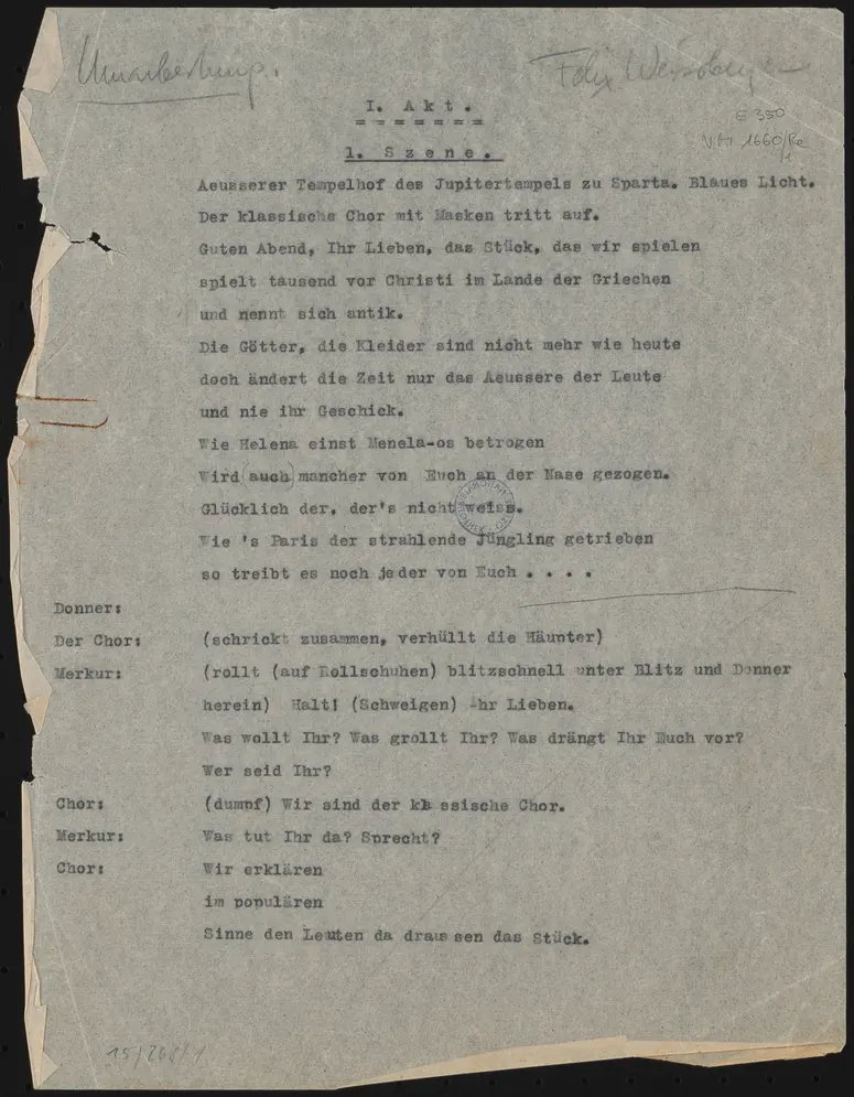 Die schöne Helena. 1. Akt