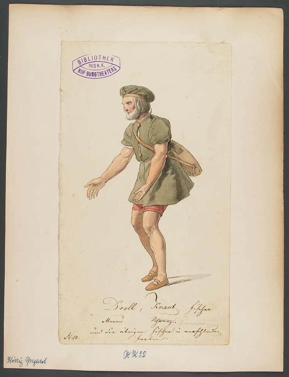 König Yngurd, Titel der Serie: Figurinen des k.k. Hof-Burgtheaters
