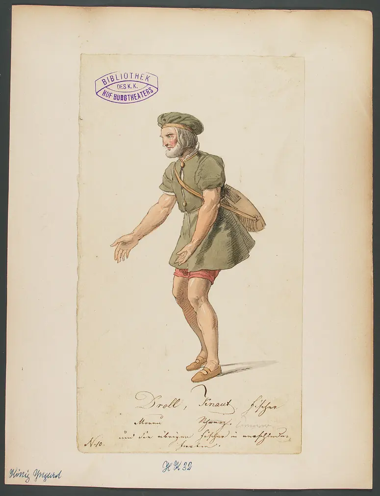 König Yngurd, Titel der Serie: Figurinen des k.k. Hof-Burgtheaters