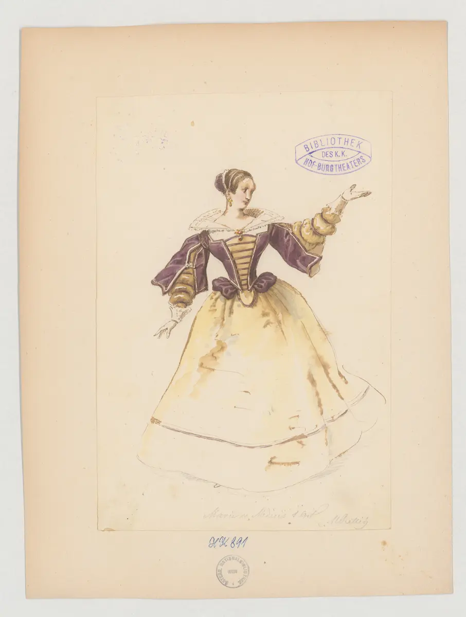 Marie von Medicis, Titel der Serie: Figurinen des k.k. Hof-Burgtheaters