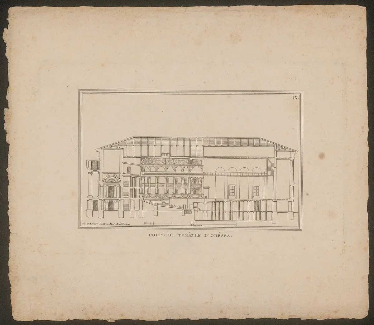 Odessa, Theater, Titel in Vorlageform: Coupe du théâtre d'Odéssa