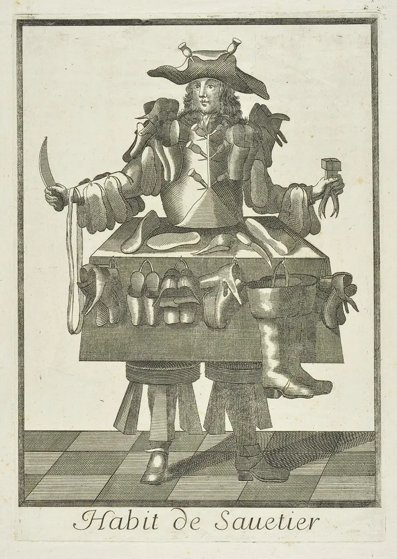 Habit de Sauetier, Titel der Serie: Les costumes grotesques et les métiers