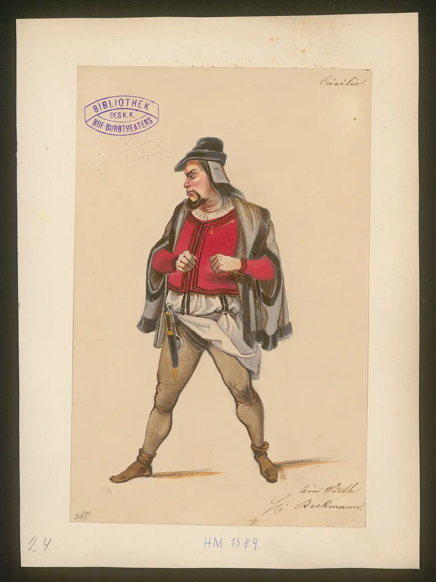 Cäcilia von Albano, Titel der Serie: Figurinen des k.k. Hof-Burgtheaters