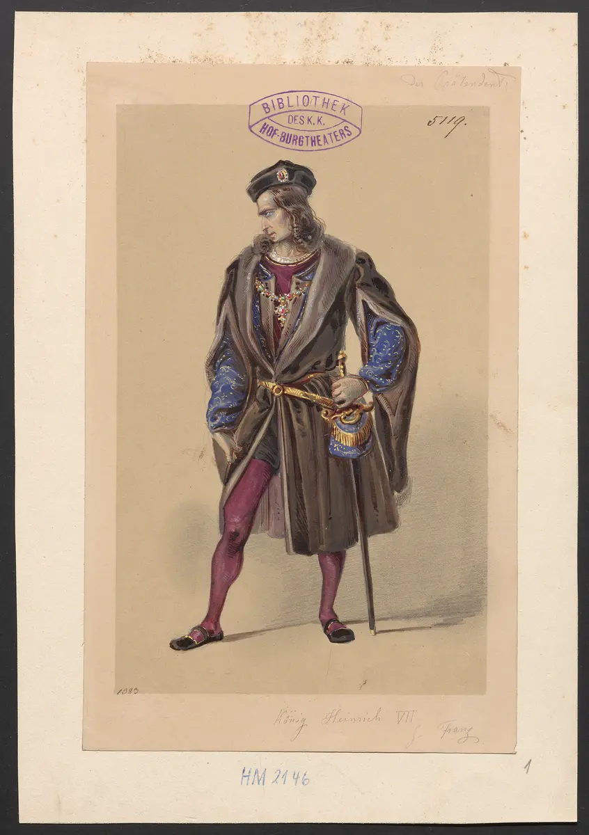 Der Prätendent von York, Titel der Serie: Figurinen des k.k. Hof-Burgtheaters