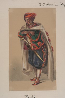 Die Italienerin in Algier, Originaltitel: L'italiana in Algeri, Titel der Serie: Figurinen des k.k. Hofoperntheaters