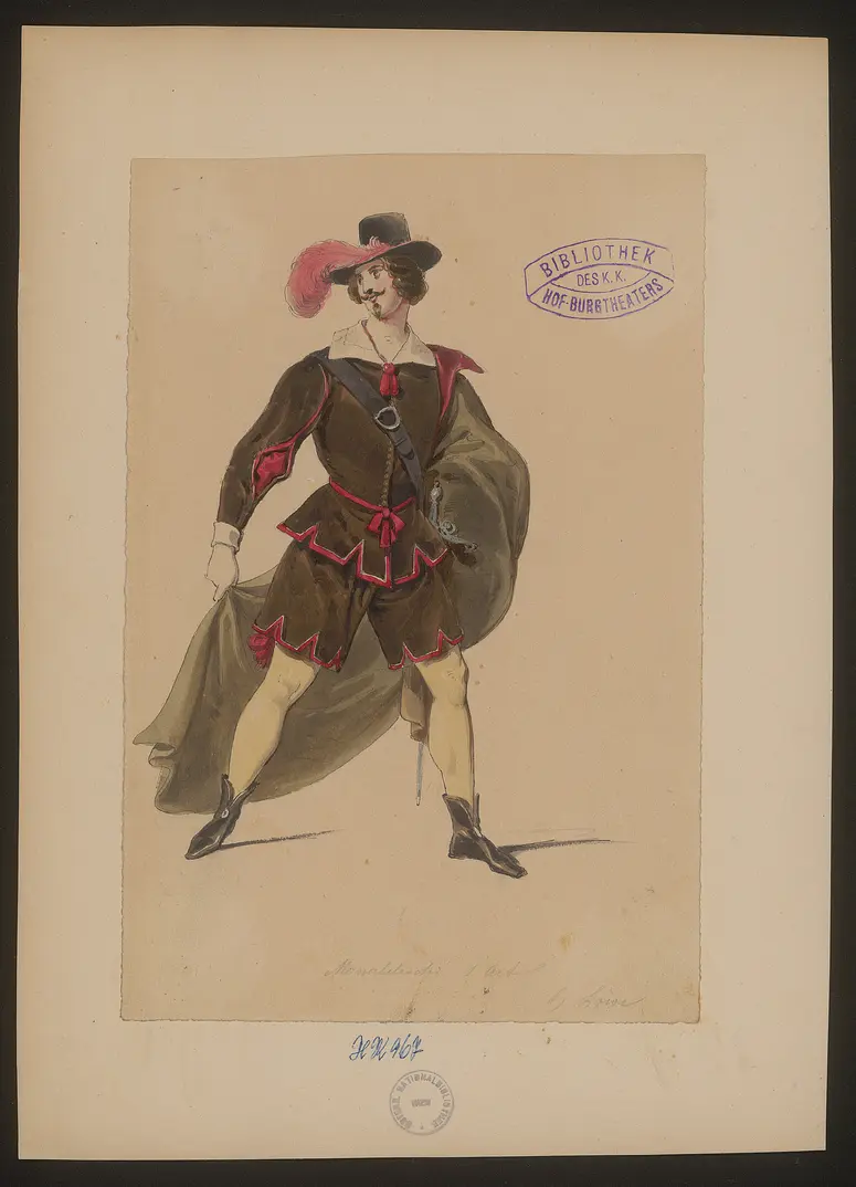 Monaldeschi, Titel der Serie: Figurinen des k.k. Hof-Burgtheaters